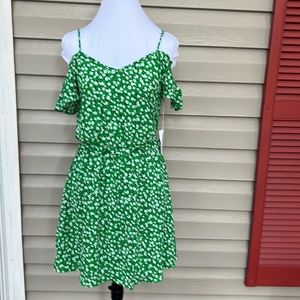 NWT Jessica Simpson womens green cold shoulder dress